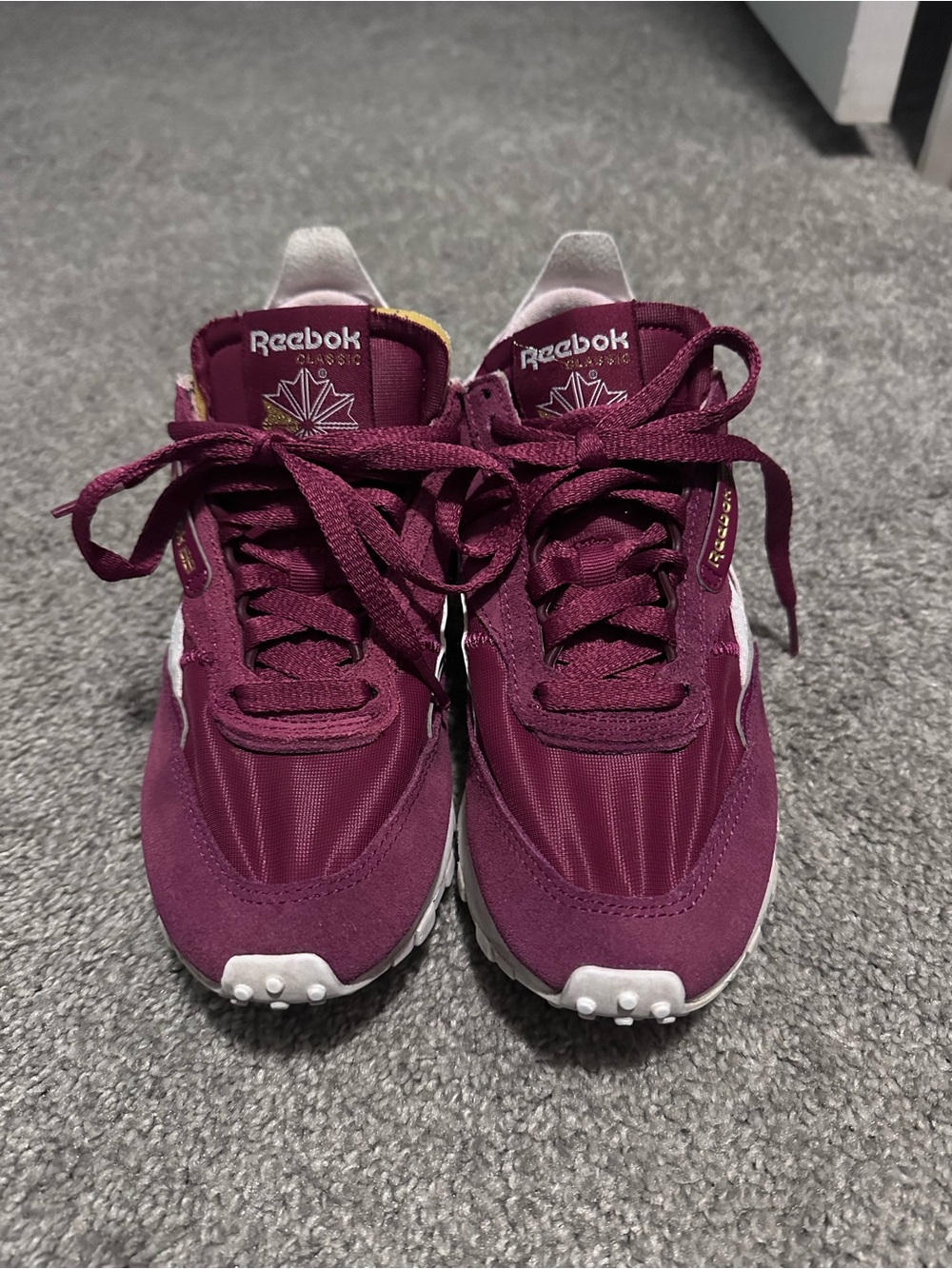 Reebok Women's Burgundy and White Retro Sneakers